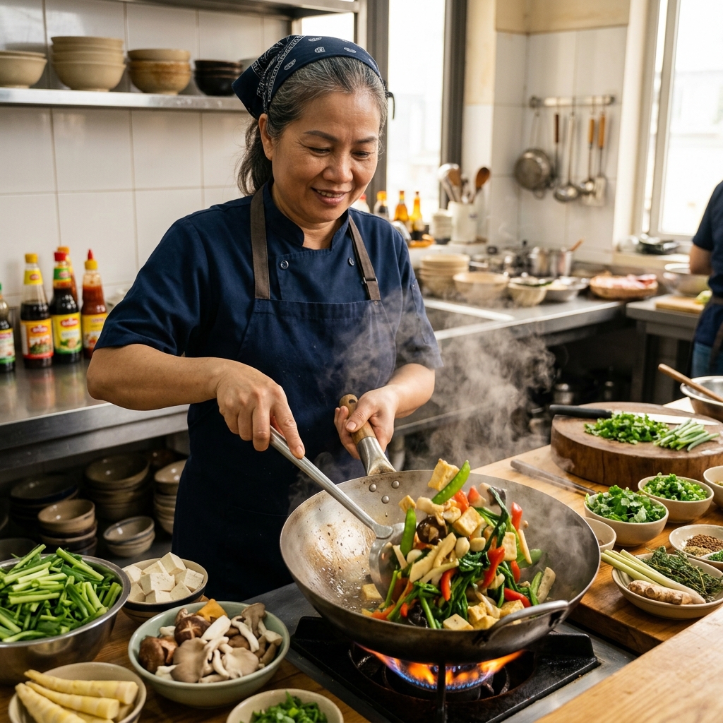 Bếp quán nấu mỗi ngày